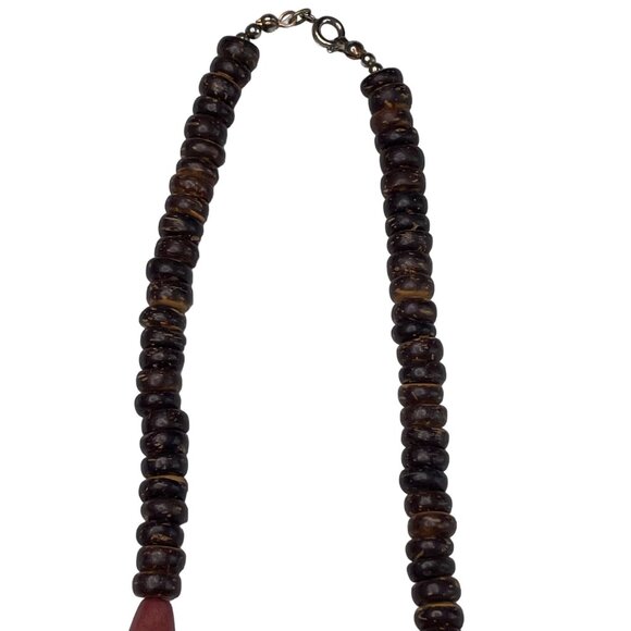 Wood Bead Boho Necklace Multi Layer Strand Jewelry Handmade Vintage u - Picture 3 of 6